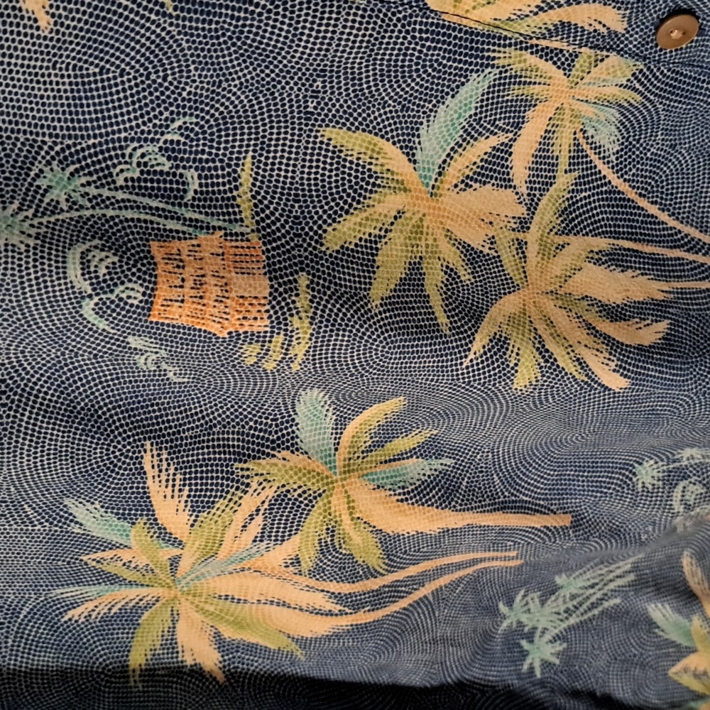 Tori Richard Blue Palm Print Men's Shirt. Size Large. - Picture 4 of 8